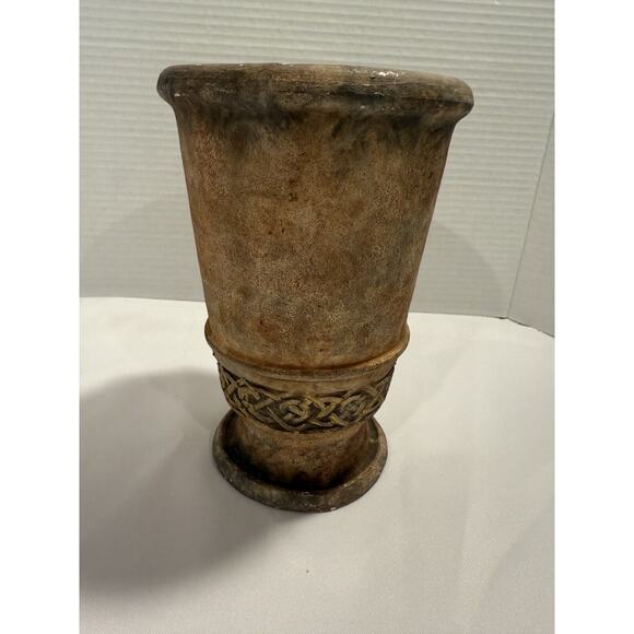 Mid Century Stoneware Pottery Flower Vase 8”, Rustic, Farmhouse, Celtic - Picture 2 of 10